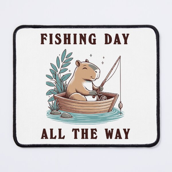 Item preview, Capybara Fishing On Fishing Day designed and sold by CosyTeal.