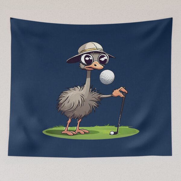 Item preview, The game of golf - a funny ostrich designed and sold by Blue Eye.