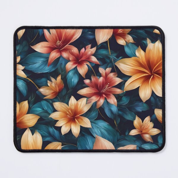 Item preview, Blue & Orange Flowers designed and sold by Dunc Ebedes.