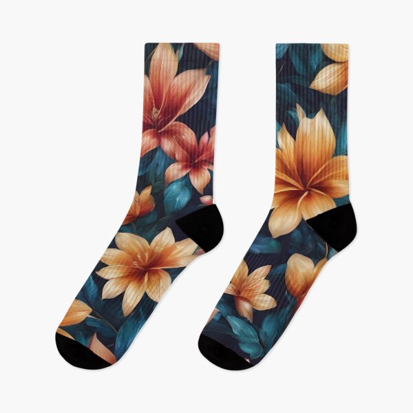 Item preview, Blue & Orange Flowers designed and sold by Dunc Ebedes.