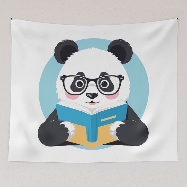 Item preview, Bookworm panda reading a book. designed and sold by twisted-dot.