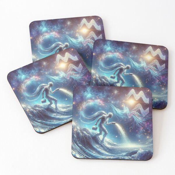 Item preview, Aquarius Zodiac sign with glitter designed and sold by ZodiBlend.