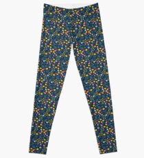 flower, blue Leggings