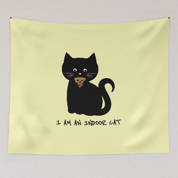 Item preview, I am an indoor cat - cute introvert cat - pizza cat designed and sold by stayartsy07.