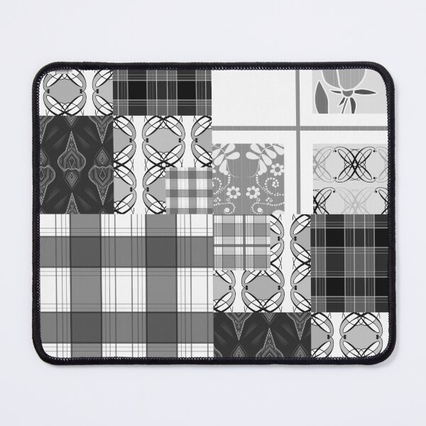 Item preview, Print fabric textile pattern with elements retro patchwork design background designed and sold by fuzzyfox.