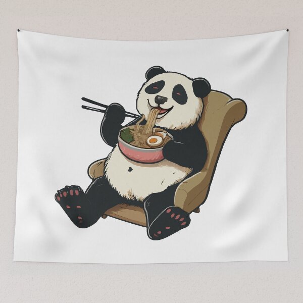 Item preview, kawaii Panda Eating Ramen designed and sold by Designowner.