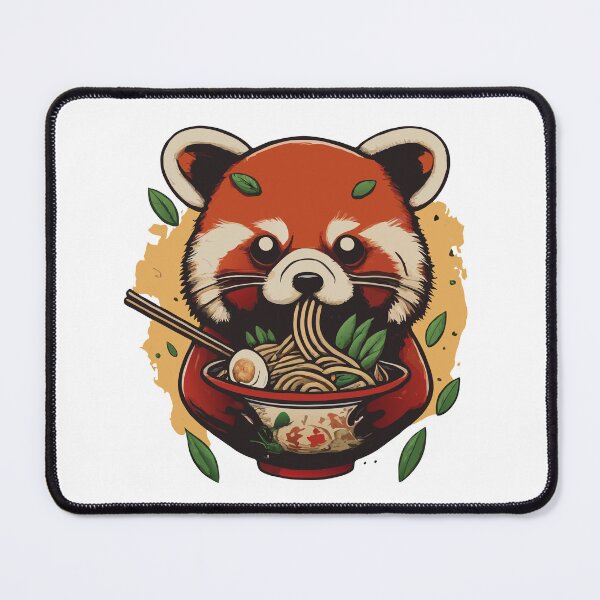 Item preview, kawaii Red Panda Eating Ramen designed and sold by Designowner.