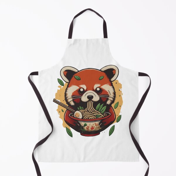 Item preview, kawaii Red Panda Eating Ramen designed and sold by Designowner.