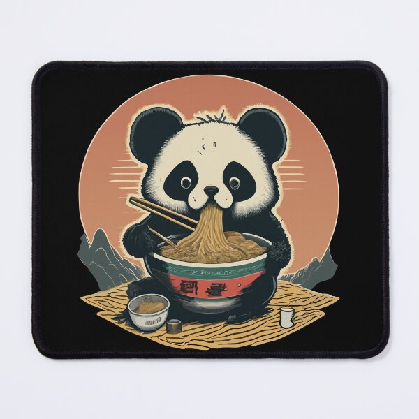 Item preview, kawaii Panda Eating Ramen designed and sold by Designowner.