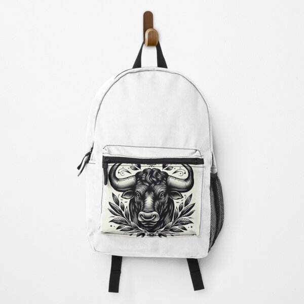 Item preview, Taurus Zodiac sign black and white tattoo designed and sold by ZodiBlend.