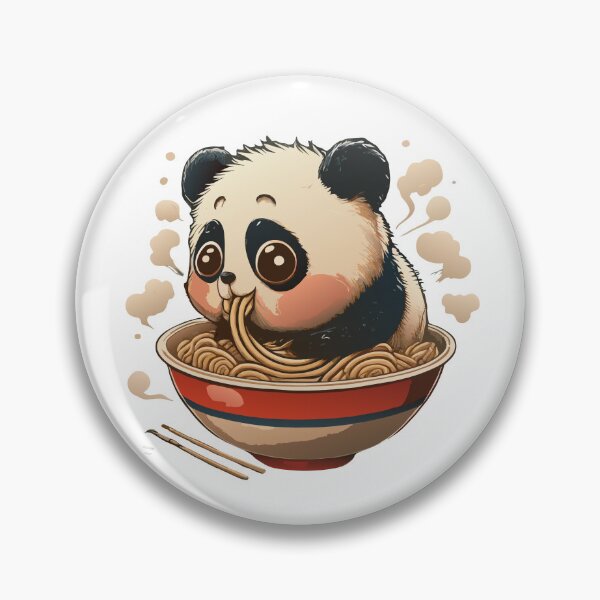 Item preview, kawaii Panda Eating Ramen designed and sold by Designowner.