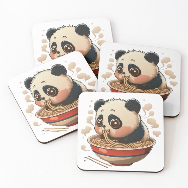 Item preview, kawaii Panda Eating Ramen designed and sold by Designowner.