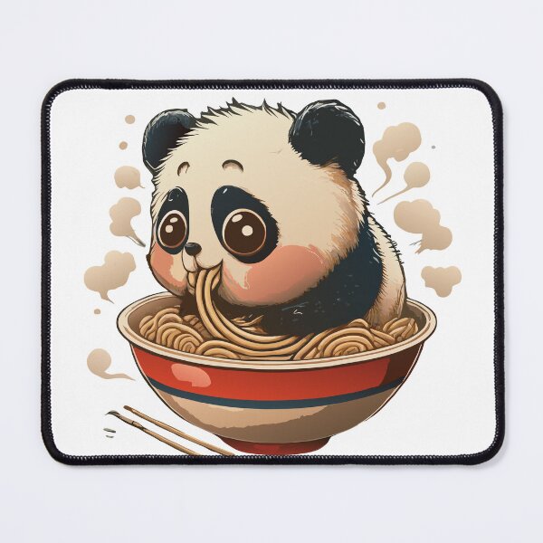 Item preview, kawaii Panda Eating Ramen designed and sold by Designowner.