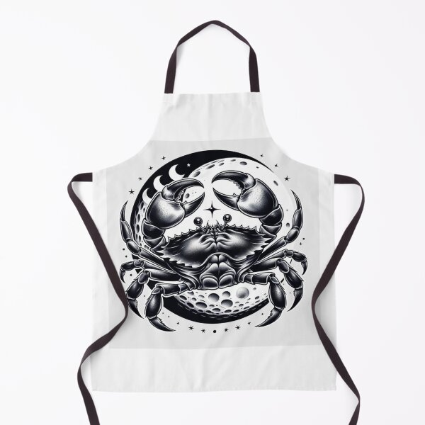 Item preview, Cancer Zodiac sign black and white tattoo designed and sold by ZodiBlend.