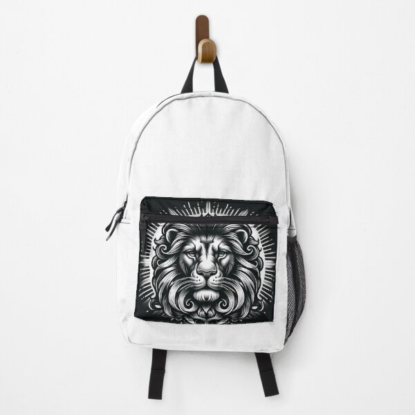 Item preview, Leo Zodiac sign black and white tattoo designed and sold by ZodiBlend.