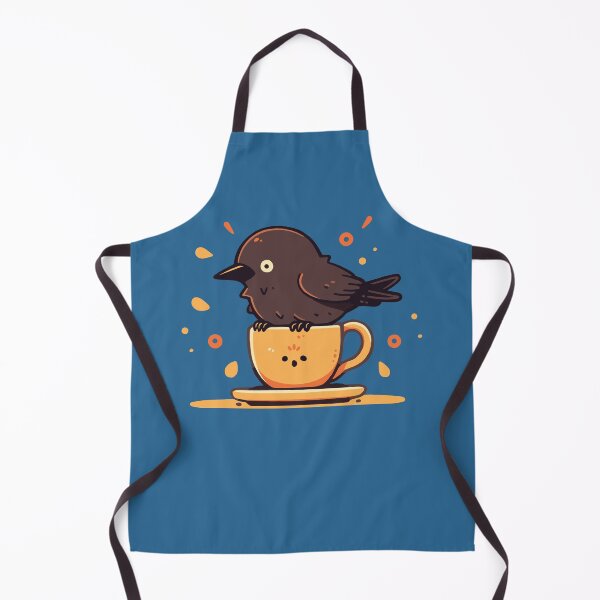 Item preview, Lindo cuervo parado sobre una taza de café kawaii designed and sold by NosandEdgy.
