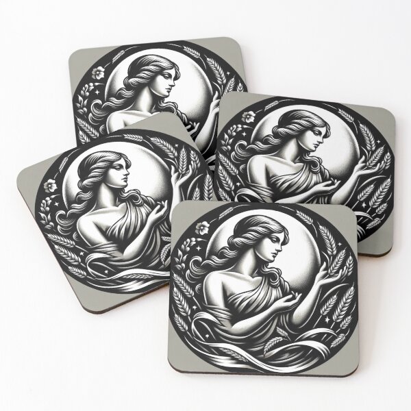 Item preview, Virgo Zodiac sign black and white tattoo designed and sold by ZodiBlend.