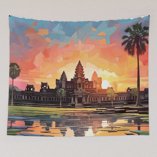 Item preview, Sunset Splendor: Unveil Angkor's Magic designed and sold by purrfect pattern.