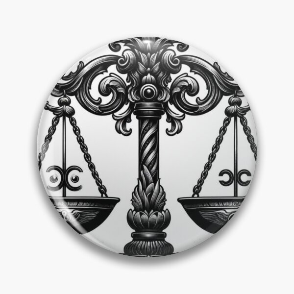 Item preview, Libra Zodiac sign black and white tattoo designed and sold by ZodiBlend.