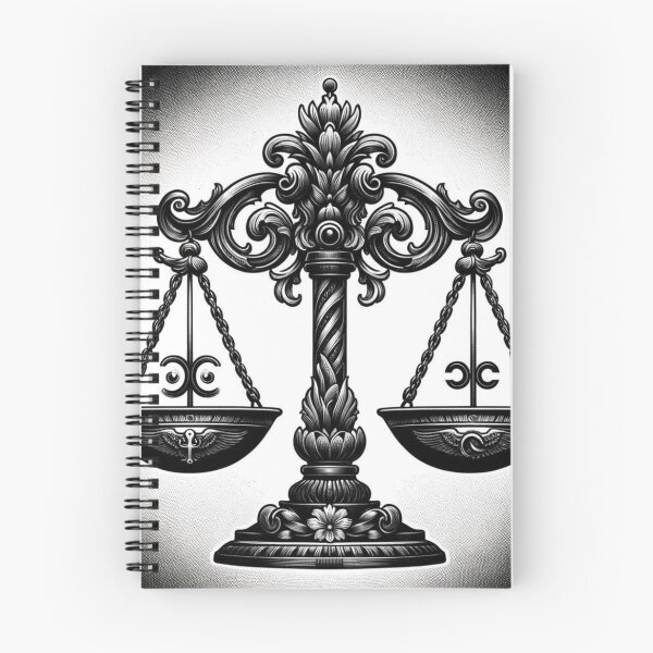 Item preview, Libra Zodiac sign black and white tattoo designed and sold by ZodiBlend.