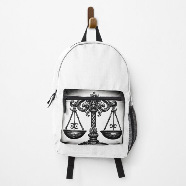 Item preview, Libra Zodiac sign black and white tattoo designed and sold by ZodiBlend.