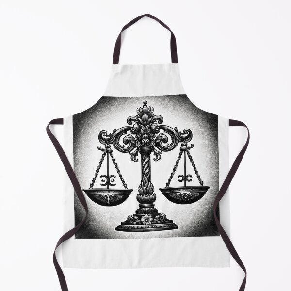 Item preview, Libra Zodiac sign black and white tattoo designed and sold by ZodiBlend.