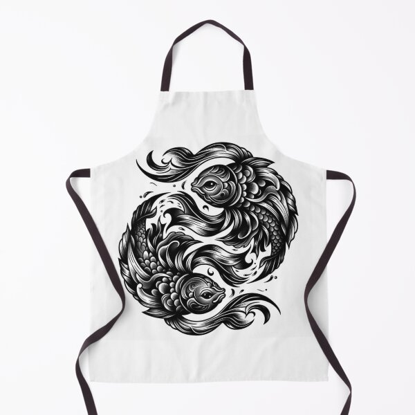 Item preview, Pisces Zodiac sign black and white tattoo designed and sold by ZodiBlend.