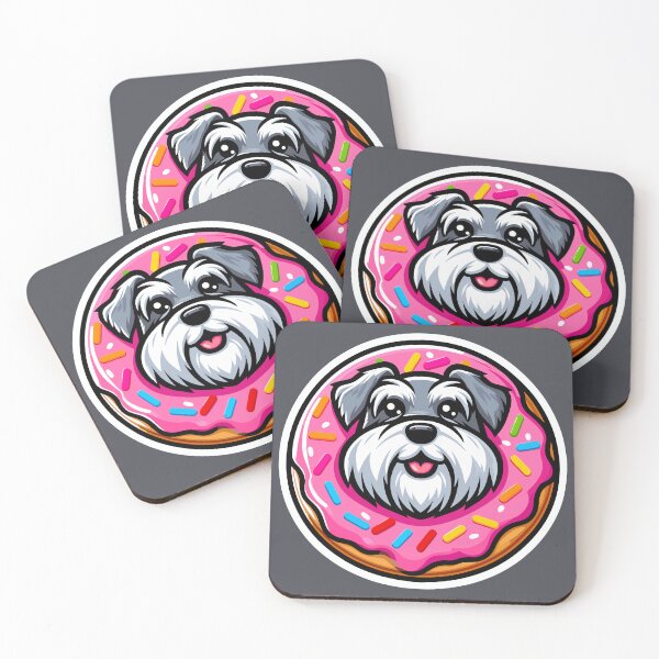 Item preview, Miniature Schnauzer Mini Schnauzer Kawaii Cute Puppy Dog Donut designed and sold by Elarex.