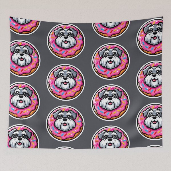 Item preview, Miniature Schnauzer Mini Schnauzer Kawaii Cute Puppy Dog Donut designed and sold by Elarex.