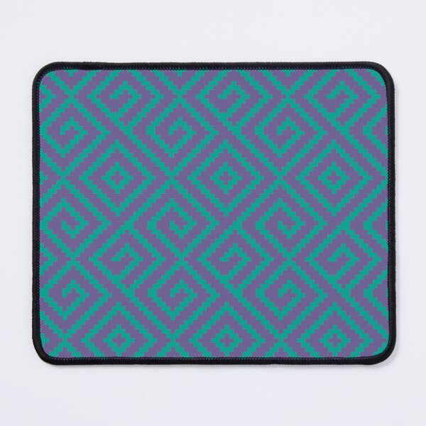 Item preview, Purple Teal Indigo Square Cross Labyrinth Spiral Cool Oceanic Tranquil African Pattern designed and sold by PenguinForests.