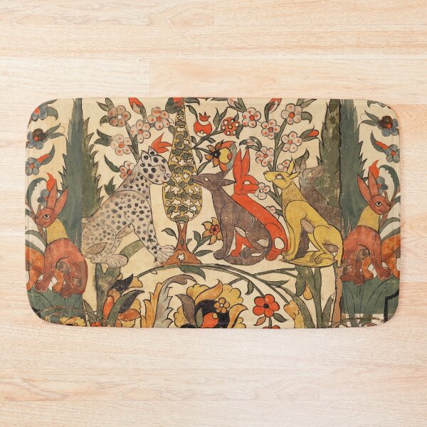 Item preview, FOREST ANIMALS ,LEOPARD, JACKALS, RABBITS AMONG FLOWERS AND LEAVES designed and sold by BulganLumini.