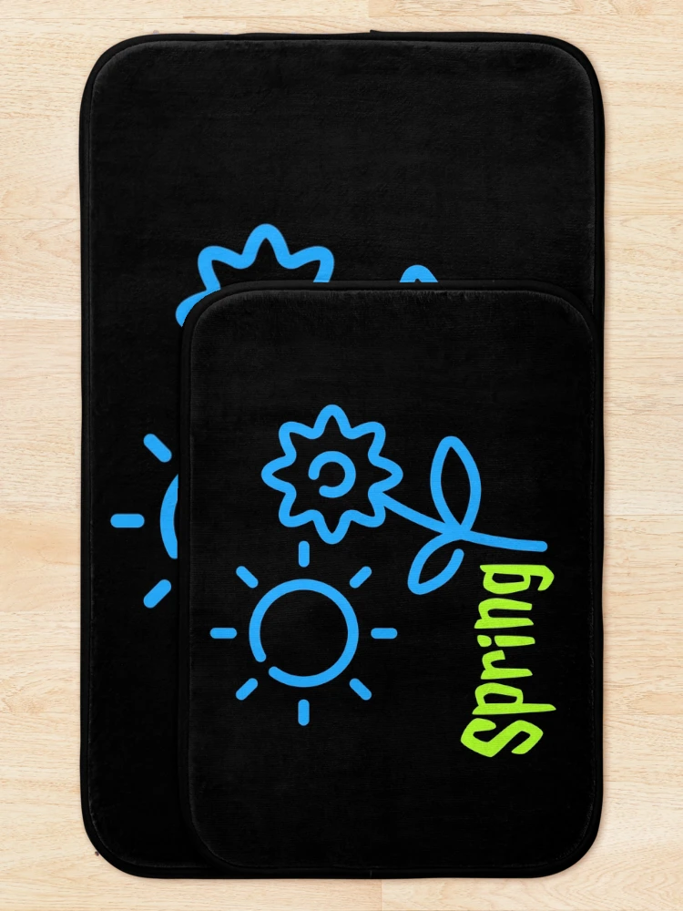 Thumbnail 5 of 6, Bath Mat, Spring In Blue designed and sold by DesignsMjB.