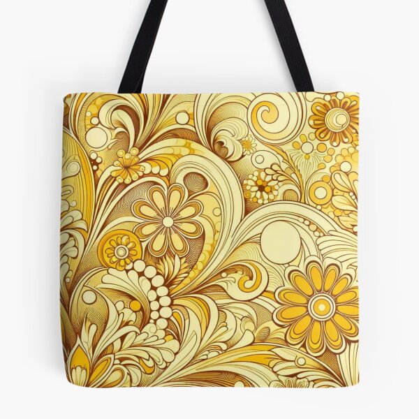 Item preview, Diseño floral vintage 1970 tinte amarillo designed and sold by Blessinger77.