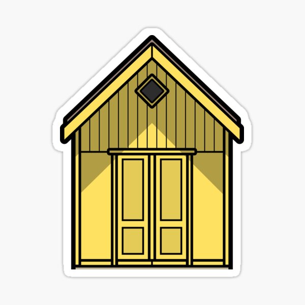 Yellow Beach Hut Sticker