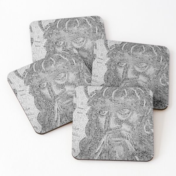 Item preview, Roman Mosaic Face Cordoba Black and White Vertical designed and sold by eddiebarronshop.