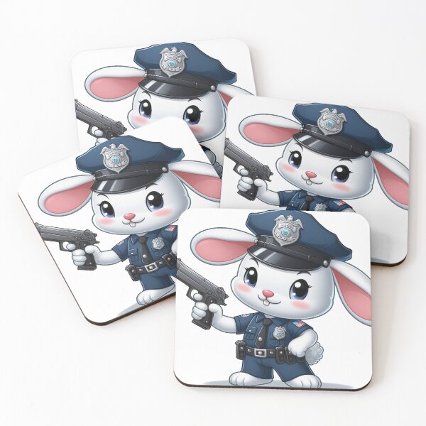 Item preview, cartoon rabbit wearing police costume designed and sold by MzulhilmiZam.