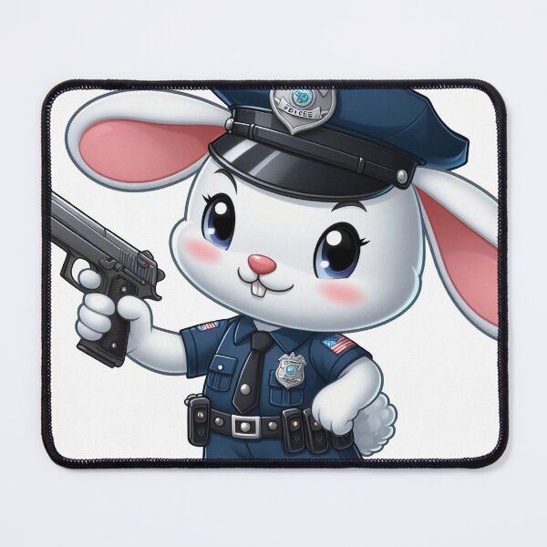 Item preview, cartoon rabbit wearing police costume designed and sold by MzulhilmiZam.