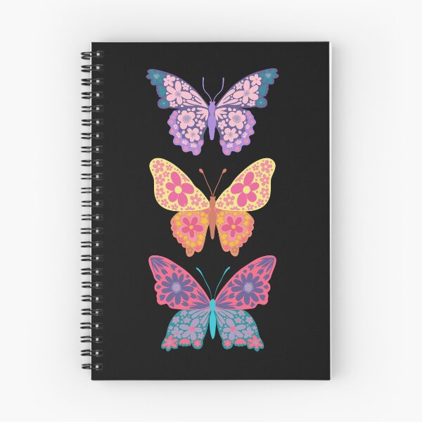 Item preview, Black and colorful floral butterflies designed and sold by blursbyai.