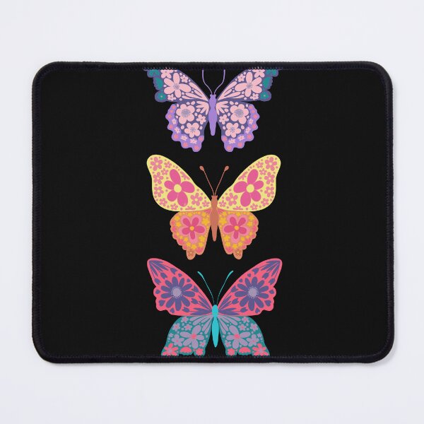 Item preview, Black and colorful floral butterflies designed and sold by blursbyai.