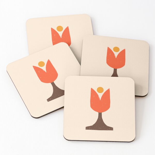 Item preview, Mod 70s Floral Tulip Vanilla Brown - Mid Century Floral  designed and sold by susycosta.