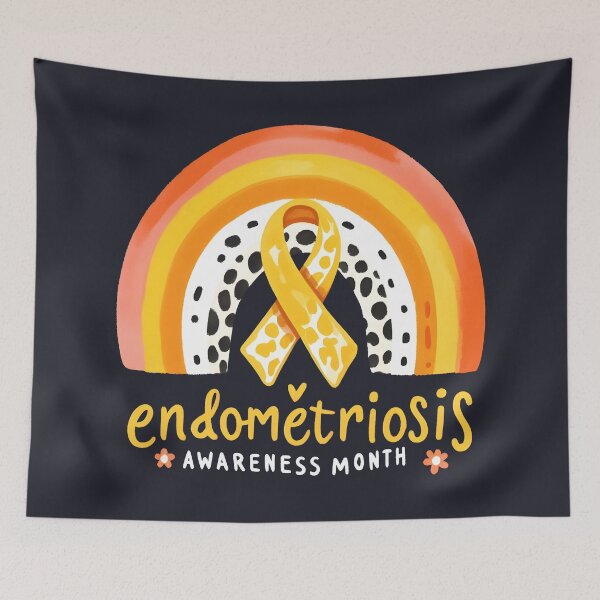 Item preview, Endometriosis Awareness Month Rainbow And Yellow Ribbon designed and sold by HowToCanadian.