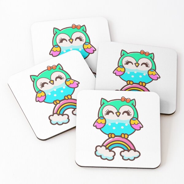 Item preview, Cute fat owl and bright rainbow. designed and sold by atika-atk.