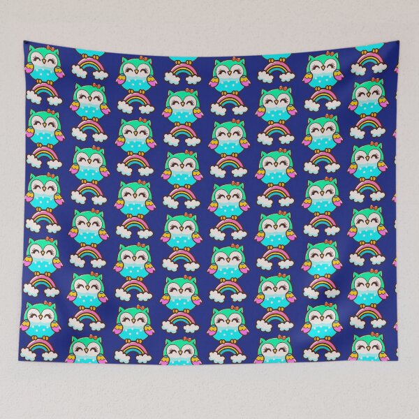 Item preview, Cute fat owl and bright rainbow. designed and sold by atika-atk.