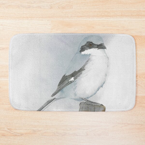 Item preview, Loggerhead shrike bird watercolor portrait designed and sold by L'Atelier Oranjade.