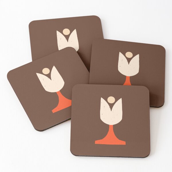 Item preview, Mod 70s Floral Tulip Brown - Mid Century Floral designed and sold by susycosta.