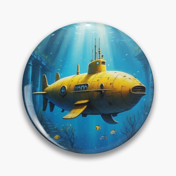 Item preview, Underwater scene of little yellow submarine swims through old ruins and sunken ship lying at the bottom of the sea. Lots of seaweed,corals and falling rays of lights designed and sold by Andrey-Myagkov.