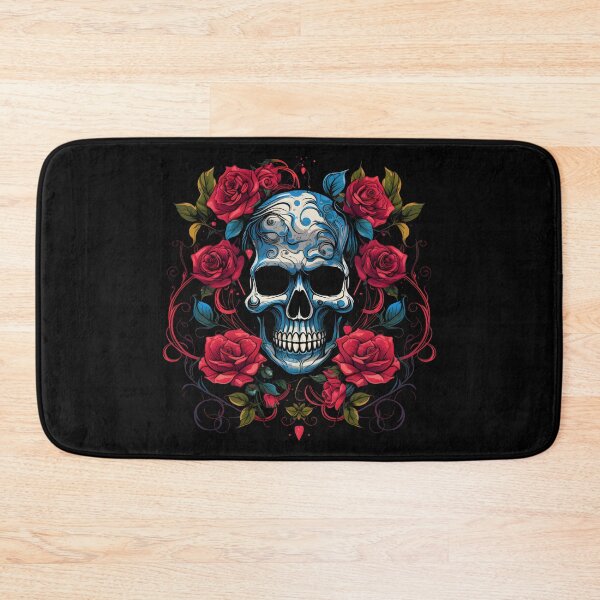 Item preview, Skull and Roses Tattoo Style Design - Edgy Floral Ink Art  designed and sold by PandaTShirtShop.