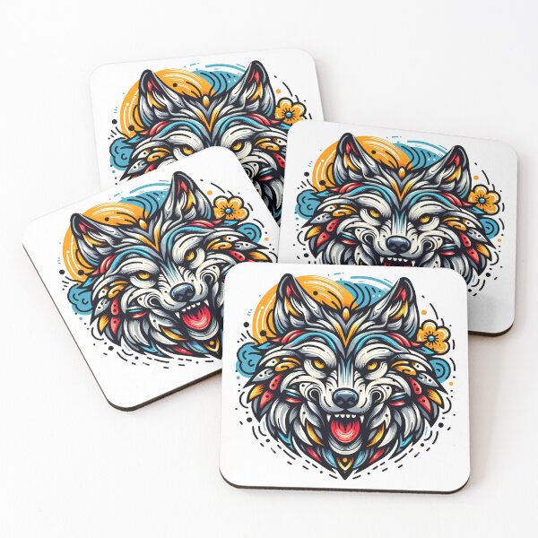 Item preview, Awesome Angry Wolf Face Colorful designed and sold by SimpleP.