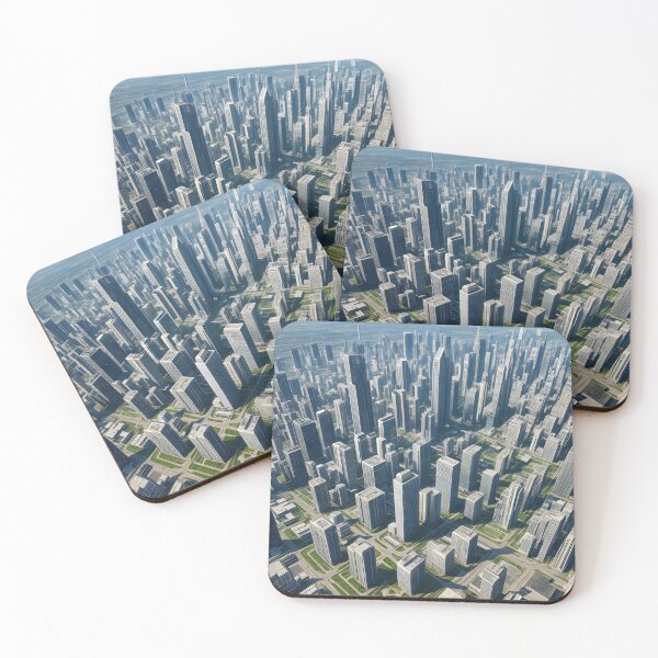 Item preview, Aerial view of the cityscape designed and sold by AICreativeArts.