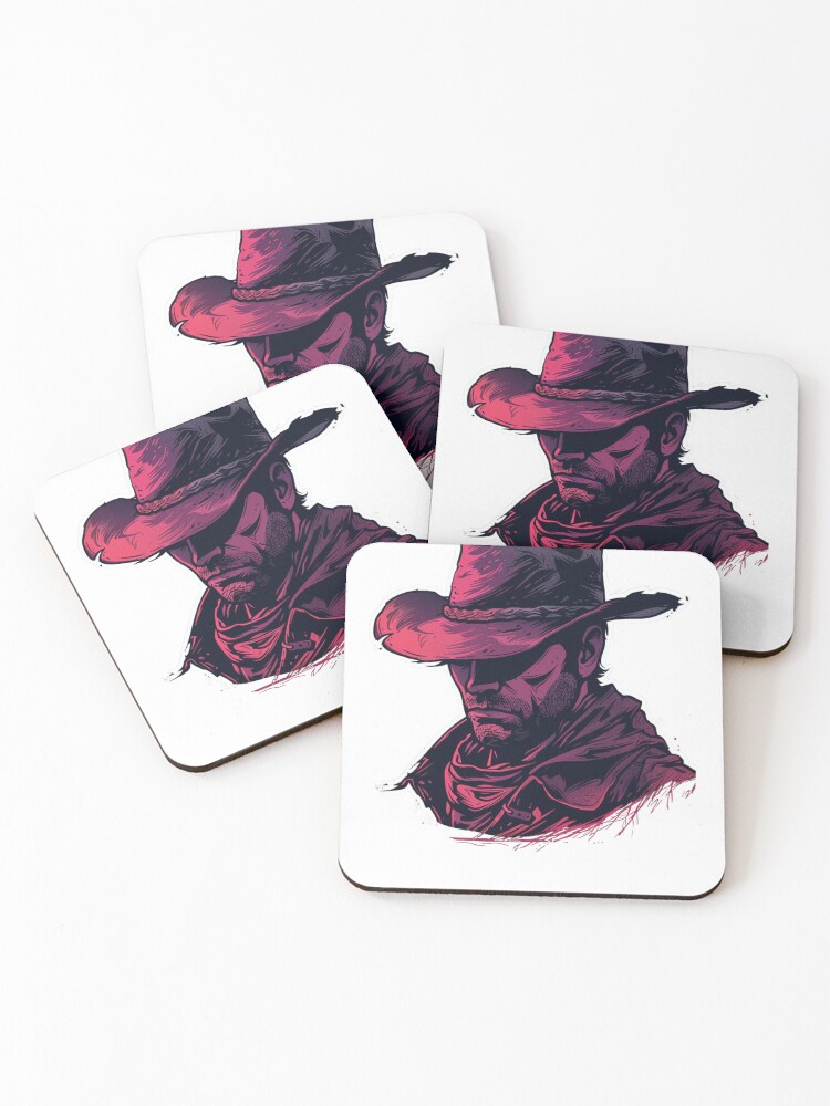 Thumbnail 1 of 5, Coasters (Set of 4), Cowboy designed and sold by ReviveDesigne.
